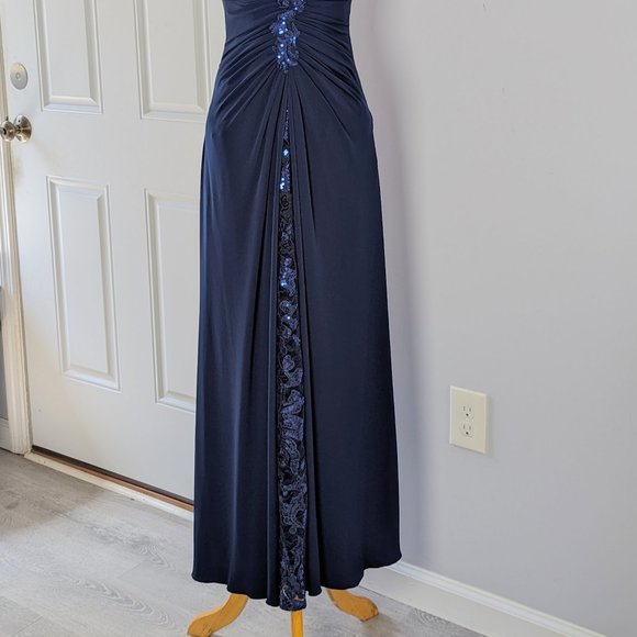 JADE Couture Blue Maxi Gown Dress Sz 2 - Picture 2 of 7